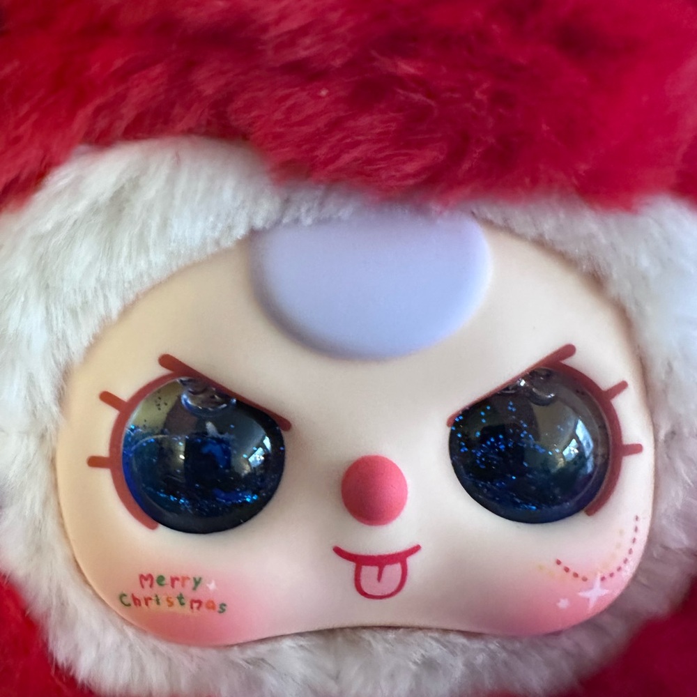 Baby Three SECRET 100% Christmas Stocking with blue glitter eyes RARE!!!